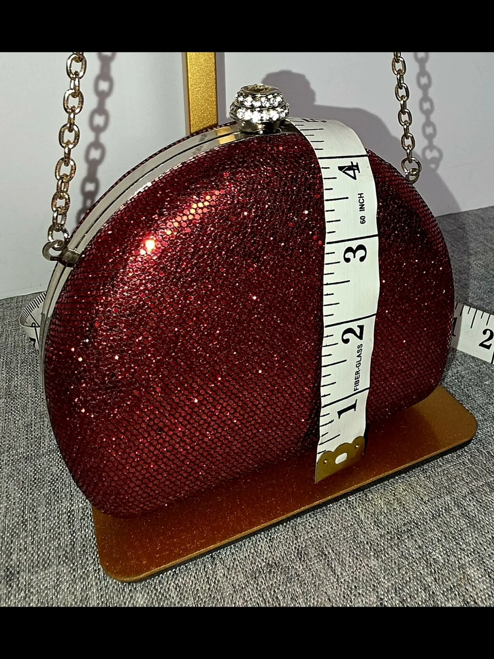 Sparkling Ruby Red Sequin Round Evening Clutch